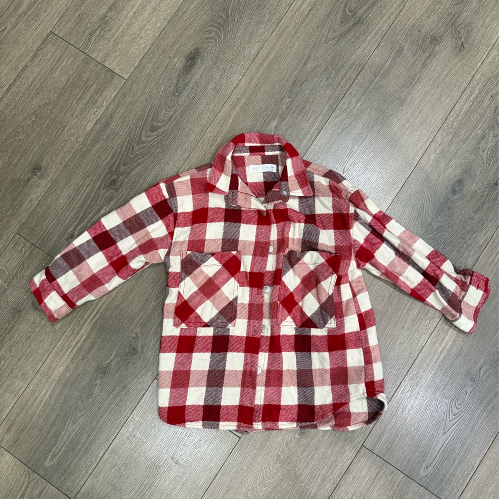 Zara Red and Cream Checkered Shirt